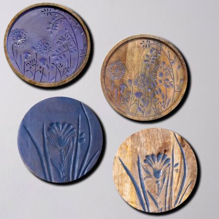 Floral Symphony Wall Plate Set of 4